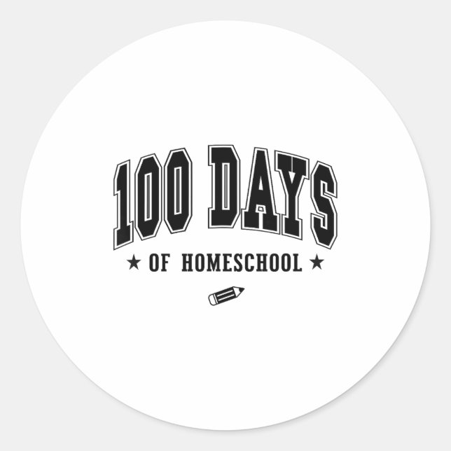Adesivo Redondo 100 Days Of Homeschool  (Frente)
