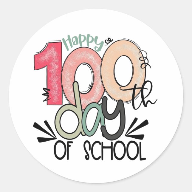 Adesivo Redondo 100 days of school celebration  (Frente)