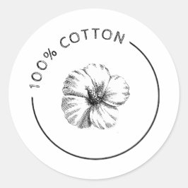 Adesivo Redondo 100% de algodão Vintage Empresa de Flor Botânica