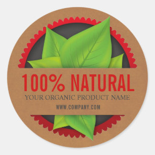 Adesivo Redondo 100% de produtos orgânicos naturais à base de pl