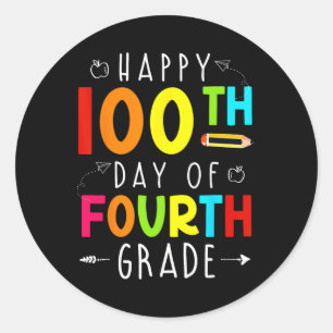 Adesivo Redondo 100 Dias Da 4ª Quarta Série 100º Dia De Aula T