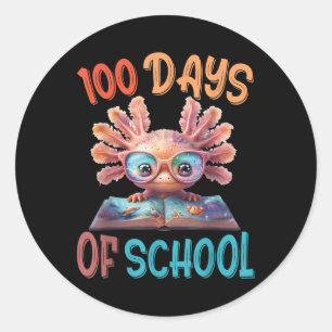 Adesivo Redondo 100 Dias De Alicerce Axolotl Sea 100º Dia De