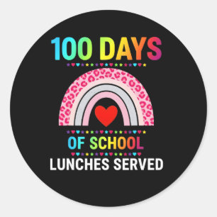 Adesivo Redondo 100 Dias De Almoços Escolares Servidos Almoço Alar