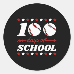 Adesivo Redondo 100 Dias De Amantes De Baseball Escolar
