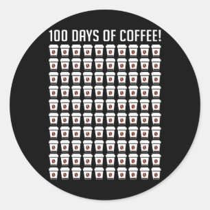 Adesivo Redondo 100 Dias De Apreciação Do Professor De Café 100 Di