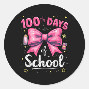 Adesivo Redondo 100 Dias De Arco De 100 Dias De Professora Da Esco