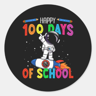 Adesivo Redondo 100 Dias De Astronautas Escolares