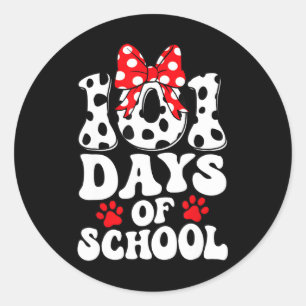 Adesivo Redondo 100 Dias De Cachorro Dalmaciano Escolar 100 Dias M