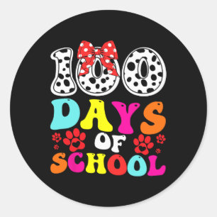 Adesivo Redondo 100 Dias De Cachorro Dalmaciano Escolar 100 Dias M