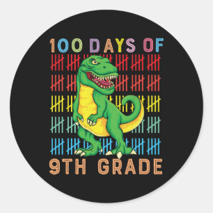 Adesivo Redondo 100 Dias De Caminhão De Monstro Escolar 100.º Dia 
