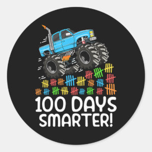 Adesivo Redondo 100 Dias De Caminhão Monstro Mais Inteligente 100