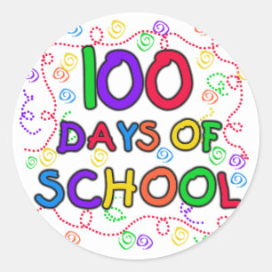 Adesivo Redondo 100 dias de confetes da escola