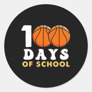 Adesivo Redondo 100 Dias De Diversão De Professores De Basquete