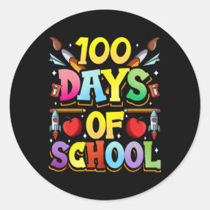 Adesivo Redondo 100 Dias De Doces Da Equipe De Cuta Escolar