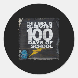 Adesivo Redondo 100 Dias De Engraçado Para Meninas 100 Dias De Ens