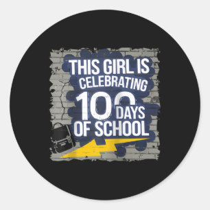 Adesivo Redondo 100 Dias De Engraçado Para Meninas 100 Dias De Ens