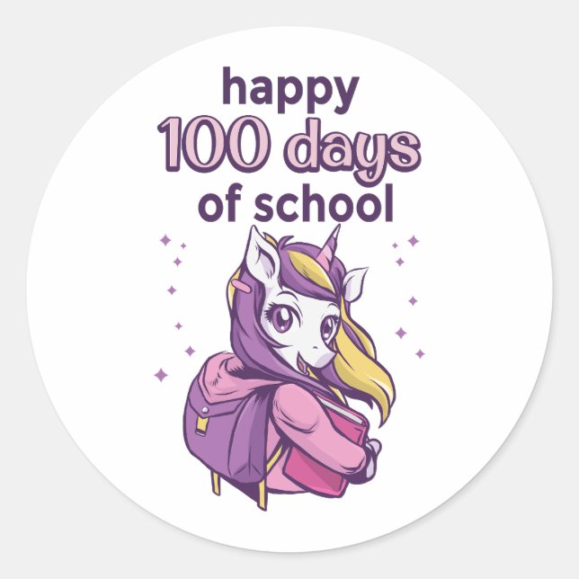 Adesivo Redondo 100 dias de escola (Frente)