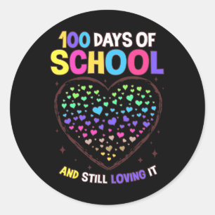 Adesivo Redondo 100 Dias De Escola 100.º Dia De Professora Stu