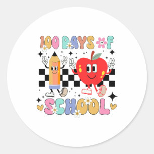Adesivo Redondo 100 Dias De Escola De Refrigeração Boho 100 Dia De