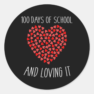 Adesivo Redondo 100 Dias De Escola E Adorando Com Ele Por 100º
