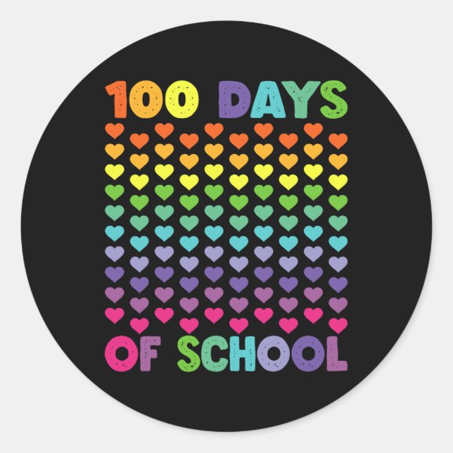 Adesivo Redondo 100 Dias De Escola E Ainda A Adorando Corta 100t (Frente)