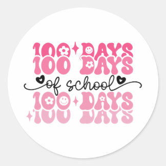 Adesivo Redondo 100 Dias De Escola Groovy 100º Dia Professora Meni