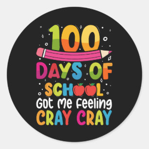 Adesivo Redondo 100 Dias De Escola Me Fez Sentir Cray