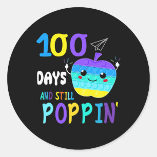 Adesivo Redondo 100 Dias De Escola Para Popit Fidget Amantes Gi