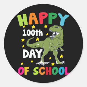 Adesivo Redondo 100 Dias De Escola Trex 100º Dia de Escola