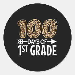 Adesivo Redondo 100 Dias De Estudante De Primeiro Grau 100. º Dia
