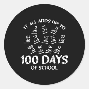 Adesivo Redondo 100 Dias De Estudo De Professores Legal Com Adição