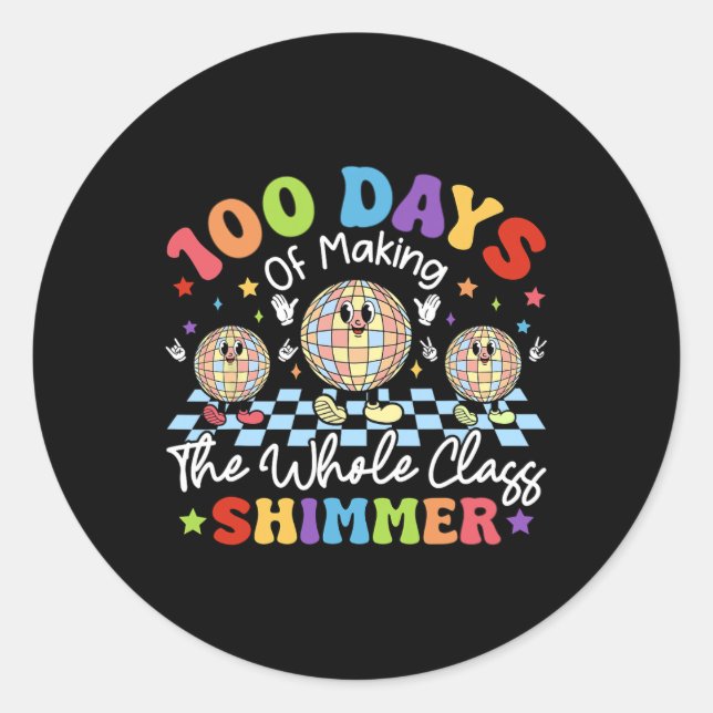 Adesivo Redondo 100 Dias De Fazer Escolar O Shimmer Gir Da Cl (Frente)