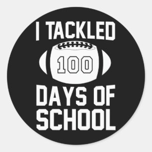 Adesivo Redondo 100 Dias De Futebol Escolar 100.º Dia Para Rapazes