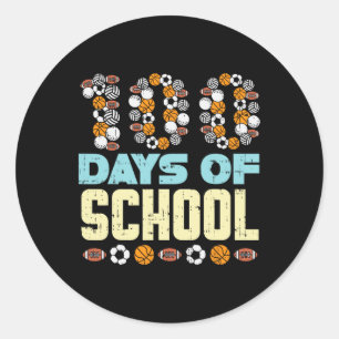 Adesivo Redondo 100 Dias De Futebol Escolar De Baketball