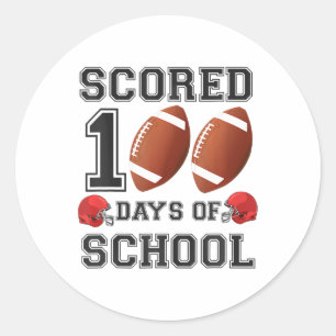 Adesivo Redondo 100 Dias De Futebol Escolar Feliz 100º Dia