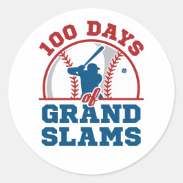 Adesivo Redondo 100 dias de Grand Slams Baseball