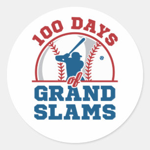Adesivo Redondo 100 dias de Grand Slams Baseball
