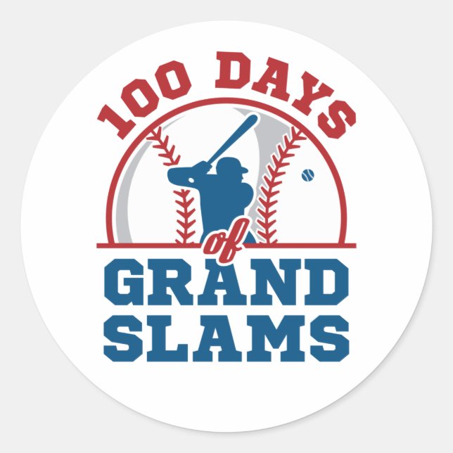 Adesivo Redondo 100 dias de Grand Slams Baseball (Frente)