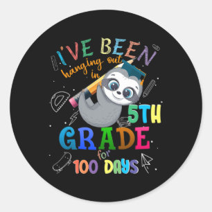 Adesivo Redondo 100 Dias De Lama Escolar Saindo No Grau 5