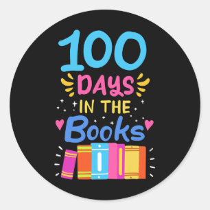 Adesivo Redondo 100 Dias De Leitura De Estudantes Escolares
