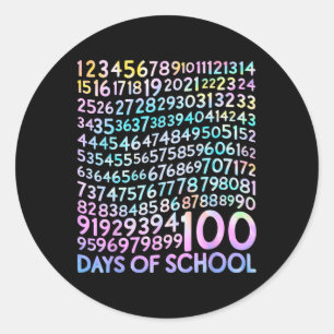 Adesivo Redondo 100 Dias de Matemática 100.º Dia de Professora