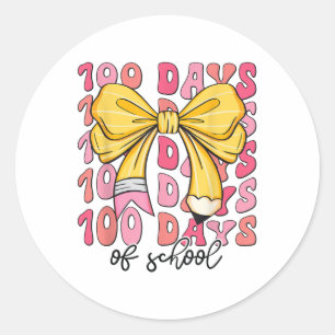 Adesivo Redondo 100 Dias De Meninas Escolares Coquetê Arco 100º Di