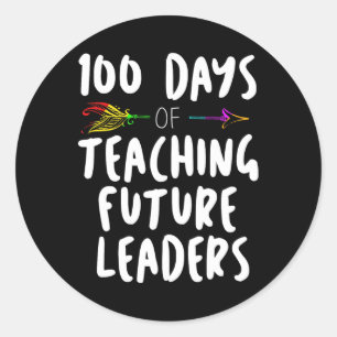 Adesivo Redondo 100 dias de oferta de Design escolar para professo