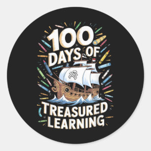 Adesivo Redondo 100 Dias De Pirata De 100 Dias De Professora De Me