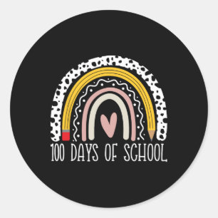 Adesivo Redondo 100 Dias De Professora Arco-Íris 100 Dia De Csc