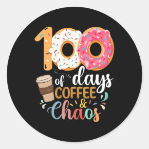 Adesivo Redondo 100 Dias De Professora De Café E Caos 100 Dias Sch