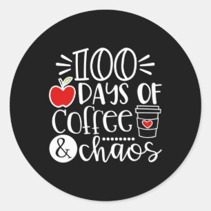 Adesivo Redondo 100 Dias De Professora Do Café Feliz 100 Dias De