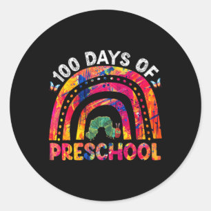 Adesivo Redondo 100 Dias De Professora Do Verme Arco Arco-Íris Da