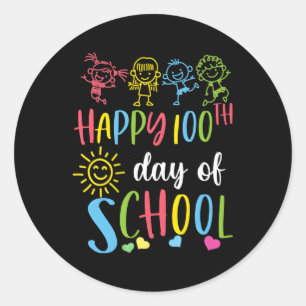 Adesivo Redondo 100 Dias De Professora Escolar 100.º Dia Da Escola