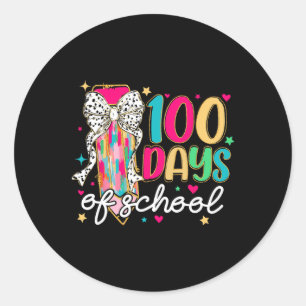 Adesivo Redondo 100 Dias De Professores Do Arco De Lápis De Coquet